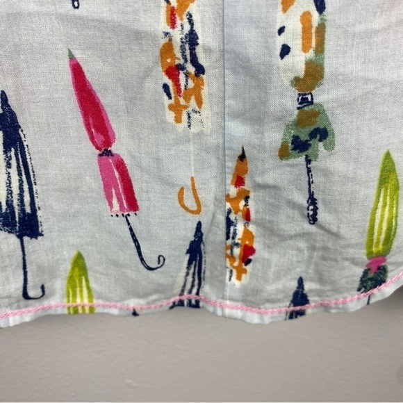 MILANO Italy Light Blue Pink Umbrella Button Down Cotton Shirt Small 38EU - Picture 8 of 13